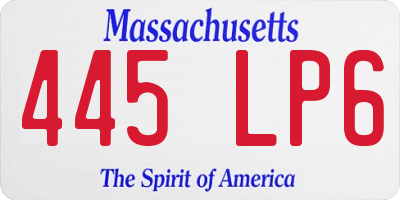 MA license plate 445LP6