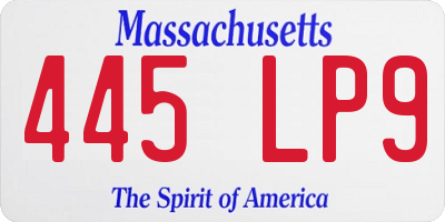 MA license plate 445LP9