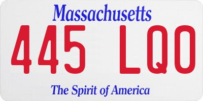 MA license plate 445LQ0