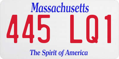 MA license plate 445LQ1