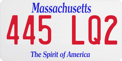 MA license plate 445LQ2