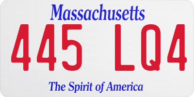 MA license plate 445LQ4