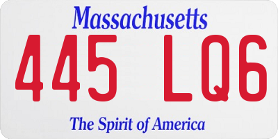 MA license plate 445LQ6