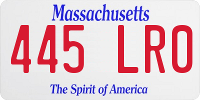 MA license plate 445LR0