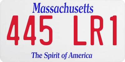 MA license plate 445LR1
