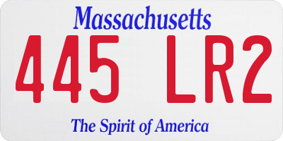 MA license plate 445LR2