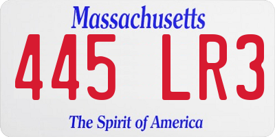 MA license plate 445LR3