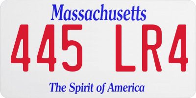 MA license plate 445LR4
