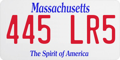MA license plate 445LR5