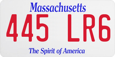 MA license plate 445LR6