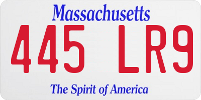 MA license plate 445LR9