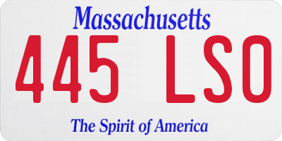 MA license plate 445LS0