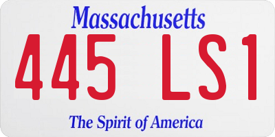 MA license plate 445LS1
