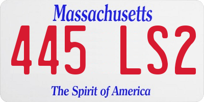 MA license plate 445LS2