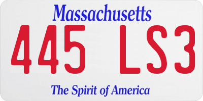 MA license plate 445LS3