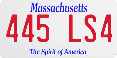 MA license plate 445LS4