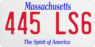 MA license plate 445LS6