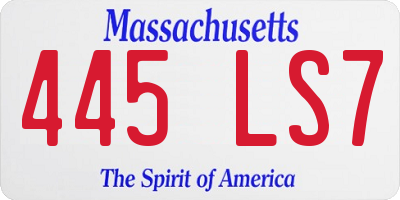 MA license plate 445LS7