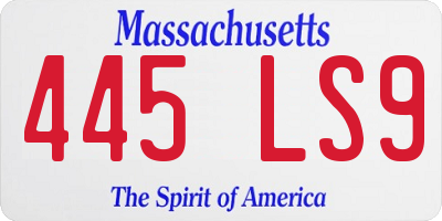 MA license plate 445LS9
