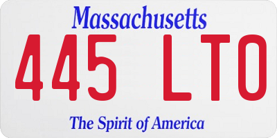 MA license plate 445LT0