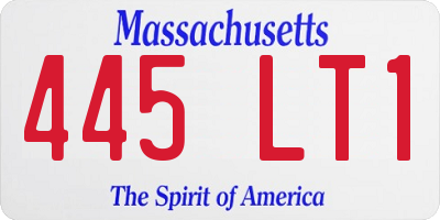MA license plate 445LT1