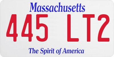 MA license plate 445LT2
