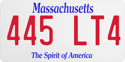 MA license plate 445LT4