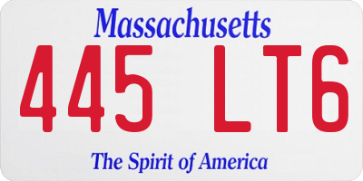 MA license plate 445LT6