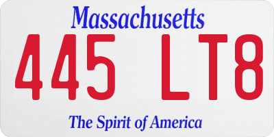 MA license plate 445LT8