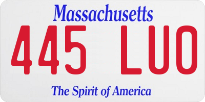 MA license plate 445LU0