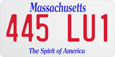 MA license plate 445LU1