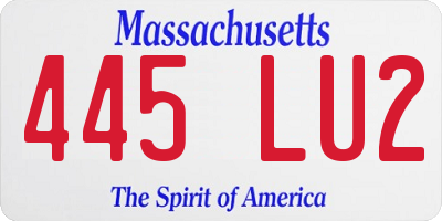 MA license plate 445LU2