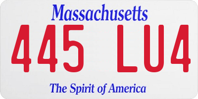 MA license plate 445LU4