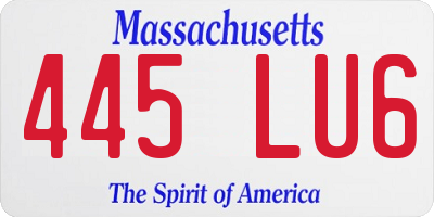 MA license plate 445LU6