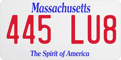 MA license plate 445LU8