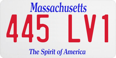 MA license plate 445LV1