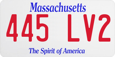 MA license plate 445LV2