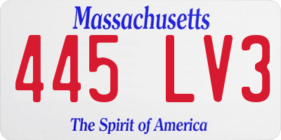 MA license plate 445LV3