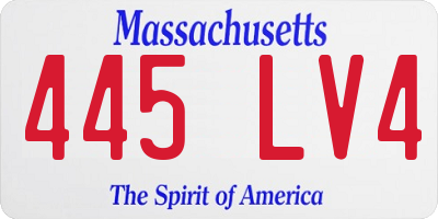 MA license plate 445LV4
