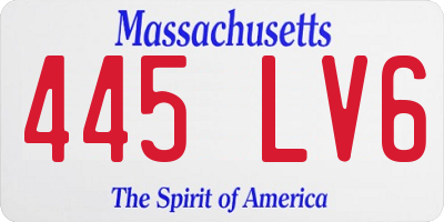 MA license plate 445LV6