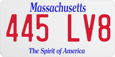 MA license plate 445LV8