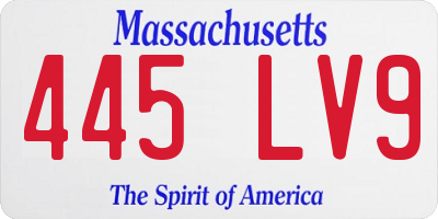 MA license plate 445LV9