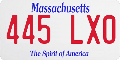 MA license plate 445LX0