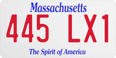 MA license plate 445LX1
