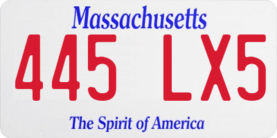 MA license plate 445LX5