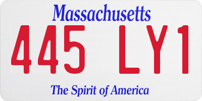 MA license plate 445LY1