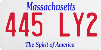 MA license plate 445LY2