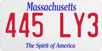 MA license plate 445LY3