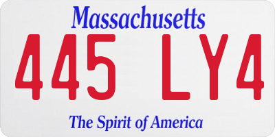 MA license plate 445LY4
