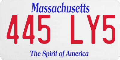 MA license plate 445LY5